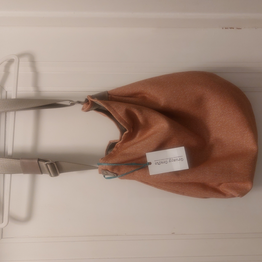 Orange Cloth Shoulder Bag With Seatbelt Strap